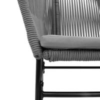 Tuinstoelen 2 st met kussens poly rattan grijs - thumbnail