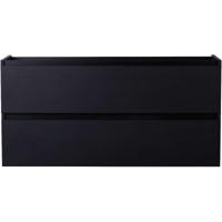Wiesbaden Marmaris Onderkast 120x45 cm Mat Zwart met 2 Laden en Uitsparingen - thumbnail