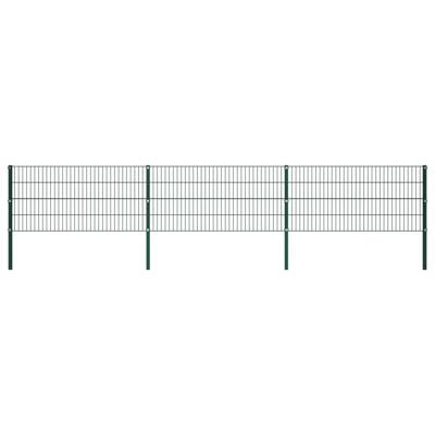 Schuttingpaneel met palen 5,1x0,8 m ijzer groen