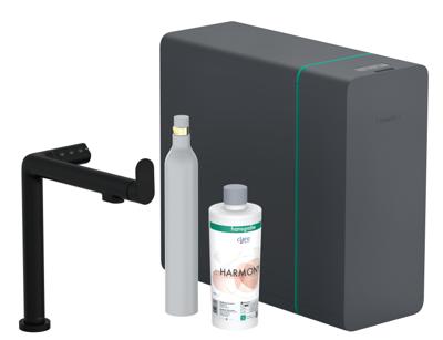 Hansgrohe Aqittura M91 SodaSystem 240, 1jet, starter set, mat zwart