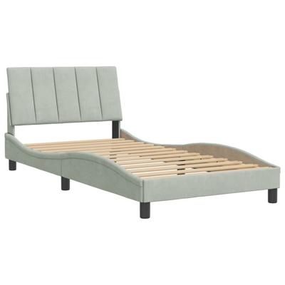 Bedframe zonder matras 100x200 cm fluweel lichtgrijs