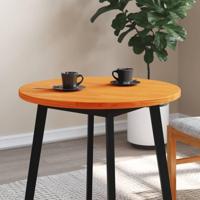 Tafelblad rond 70x2,5 cm massief grenenhout wasbruin - thumbnail