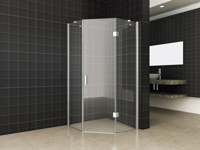 Pento cabine met 1 draaideur 1000 x 1000 x 2000 x 8 mm nano helder glas/chroom - thumbnail