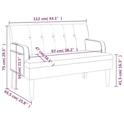 Bankje met rugleuning 112x65,5x75 cm kunstleer cappuccinokleur