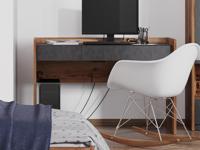 Bureau FANJO 2 lades alpine sparren/staal - thumbnail