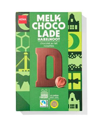 HEMA Chocoladeletter melk hazelnoot D 140g