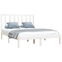 Bedframe massief grenenhout wit 140x200 cm - thumbnail