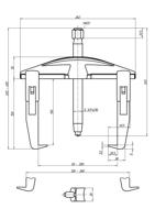 Gedore 1307827 Poelietrekker Spanbereik: 200 mm Aantal haken: 2 - thumbnail