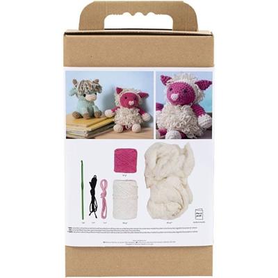 Creativ Company Hobbyset amigurumi, schaap, roze, off white, 1 doos