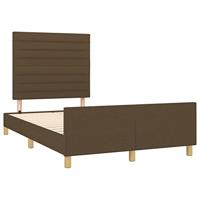 Bedframe zonder matras 120x200 cm stof donkerbruin - thumbnail