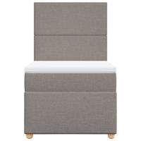 Boxspring met matras stof taupe 90x200 cm - thumbnail