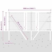 VidaXL Afrasteringspaal zilver 50 x 0,4 m (36 mm gaas) staal - thumbnail