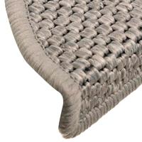 VidaXL Trapmatten zelfklevend 15 st sisal-look 56x17x3cm zilverkleurig - thumbnail