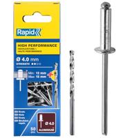 Rapid High performance blindklinknagels Ø4,0 x 18 mm, 50 stuks + boor - 5000386 - 5000386 - thumbnail