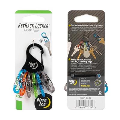 NITE Ize KLKP-01-R3 Sleutelkarabijn Zwart, Turquoise, Oranje, Grijs, Groen 1 stuk(s) - thumbnail