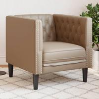 Fauteuil Chesterfield-stijl kunstleer cappuccinokleurig - thumbnail