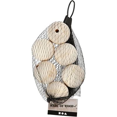 Creativ Company Houten kraal, d 40 mm, gatgrootte 7 mm, 6 stuk/ 1 doos