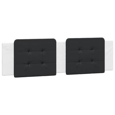 Hoofdbordkussen 180 cm kunstleer zwart en wit