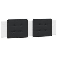 Hoofdbordkussen 180 cm kunstleer zwart en wit - thumbnail