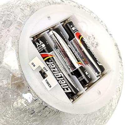 Appel met 40 LED's, met timer, van zilverkleurig glas (B/H/D) 27x30x27 cm
