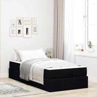 Bedframe met matras Zwart 90 x 190 cm Stof - thumbnail