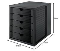 HAN SYSTEMBOX KARMA 14508-13 Ladebox Zwart DIN A4, DIN C4 Aantal lades: 5 - thumbnail