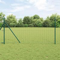 VidaXL Hek met paal groen 1 x 25 m staal - thumbnail