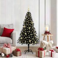 VidaXL Kerstboom met 150 led met standaard zwart 150 cm pvc - thumbnail