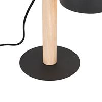 QAZQA Landelijke tafellamp zwart met hout - Flint - thumbnail