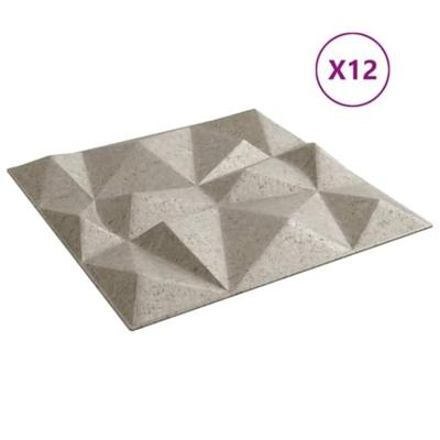 VidaXL 12 st wandpanelen diamant 3 m² 50x50 cm xps beton