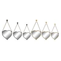 Set spiegels DKD Home Decor Scandi Kristal Zwart Gouden Polypropyleen (26 x 3 x 26 cm) (2 Stuks) - thumbnail