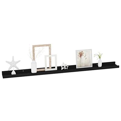 VidaXL Wandschappen 2 st 100x9x3 cm zwart VidaXL Wandschappen 2 st 100x9x3 cm zwart