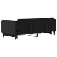 Slaapbank met onderschuifbed en lades 100x200 cm fluweel zwart - thumbnail