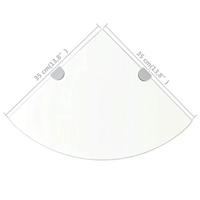 Hoekschap met chromen dragers transparant 35x35 cm glas - thumbnail