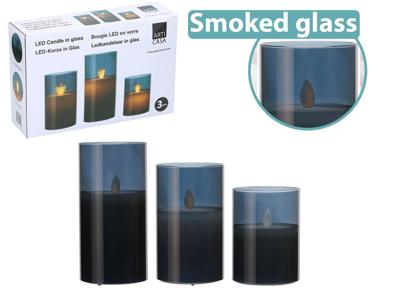 Arti Casa LED Kandelaar in Glas - 3 stuks