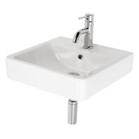 Plieger Wastafelpack Compleet Seattle Met Overloop 45x45 cm, Wastafelkraan, Designsifon en Bevestigingsset Wit - thumbnail
