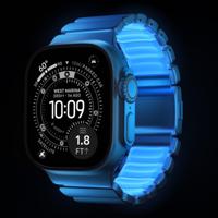 Nomad Stratos band natural hardware (45-49mm) - Icy blue glow - thumbnail