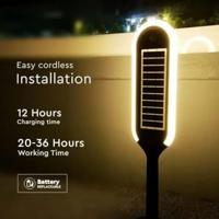 V-TAC VT-945 Solar Tuinpaal Verlichting - IP65 Waterdicht - Wit + Zwart - 5W- 400 Lumen - - thumbnail