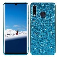 Glitter poeder schokbestendig TPU Case voor Huawei P30 Lite/Nova 4e (blauw) - thumbnail