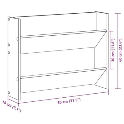 Wandschoenenkast 80x18x60 cm bewerkt hout artisanaal eikenkleur
