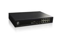 LevelOne GEP-1061 Netwerkswitch 10-poorts L2-Managed-Gigabit PoE-switch, 2 x Gigabit SFP, 8 PoE-uitgangen, 180W PoE-budget - thumbnail