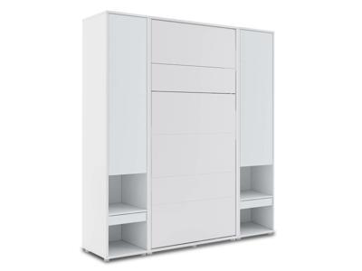 Opklapbed CONCEPTION PRO 90x200 cm mat wit (verticaal) met kasten met matras Opklapbed CONCEPTION PRO 90x200 cm mat wit (verticaal) met kasten met matras