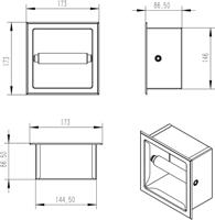 Saqu Essential inbouw toiletrolhouder mat zwart - thumbnail