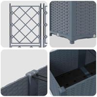 Tuin Bloempot 3 pcs Licht Grijs 80 x 80 x 143 cm Staal - thumbnail