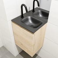 MONDIAZ OLAN 40cm toiletmeubel washed_oak. LEX wastafel urban rechts 1 kraangat - thumbnail