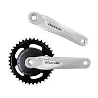 Miranda crankset alfa 1 38 tands alu nexus 95 mm disk zwart/gepolijst - thumbnail