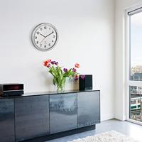 TFA Dostmann 60.3545.02 Wandklok Zendergestuurd 400 mm x 50 mm x 400 mm Zilver Groot display - thumbnail