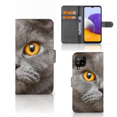 Telefoonhoesje | Met pasjeshouder | Samsung Galaxy A22 4G | M22 Britse Korthaar Telefoonhoesje | Met pasjeshouder | Samsung Galaxy A22 4G | M22 Britse Korthaar