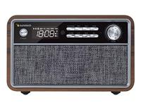 SUNSTECH RPBT500 compacte houten FM-radio met zendergeheugen, klokmodus, dual alarm. Bluetooth-luidspreker (V4.2) met sterke bas, handsfree, USB, micro SD en AUX-IN. Inclusief afstandsbediening. - thumbnail
