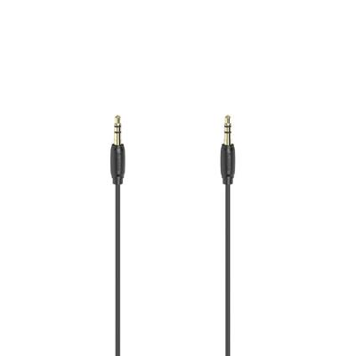 Hama Audiokabel, 3,5 mm jack - 3.5mm jack stereo, verguld, ultradun, 0,5 m Mini jack kabel Zwart
